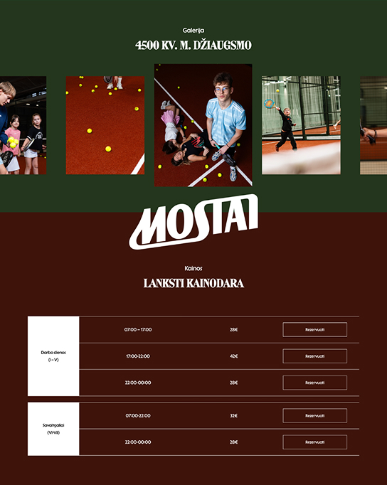 Mostai Club pricing page segment with gallery and flexible pricing table