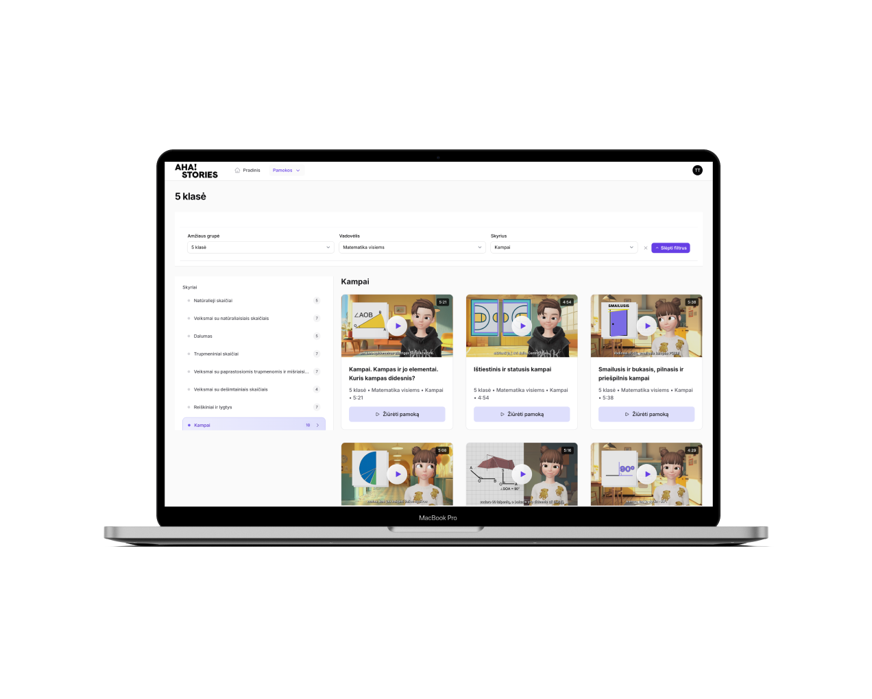 AHA Stories — mokytojų ir mokinių mokymo platforma su išmania analitika