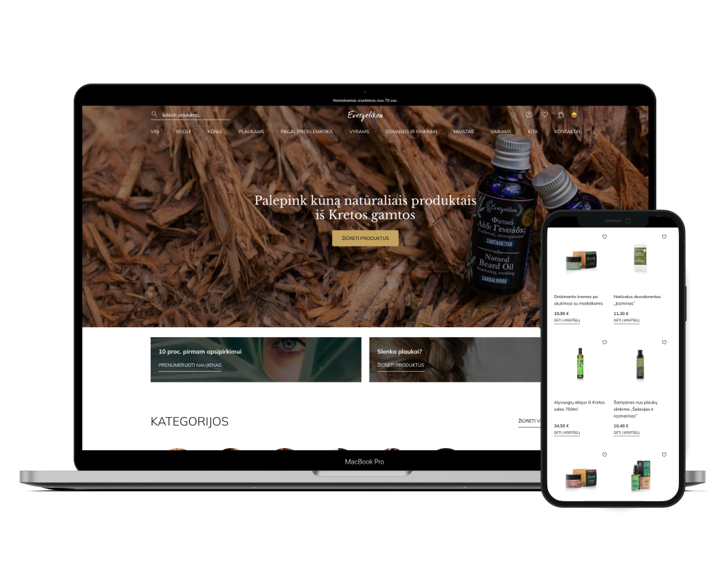 E-komercijos projektas: natūralios kosmetikos prekės ženklas „Evergetikon“